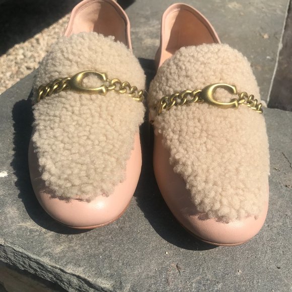 COACH Helena C Loafers  With Chain Leather Pale - Picture 3 of 11